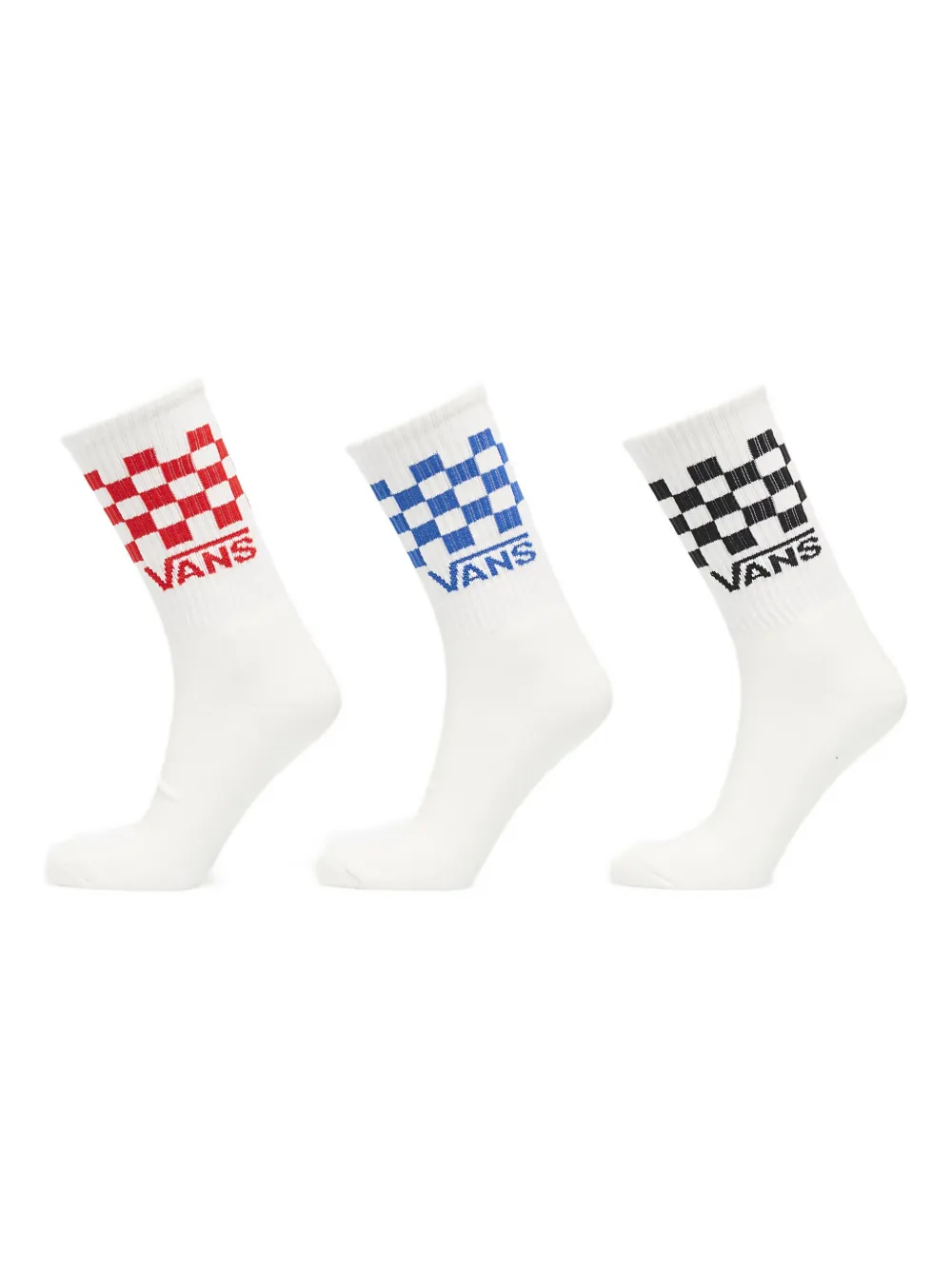 Vans checkerboard logo crew socks (pack of three) | White | Image 1