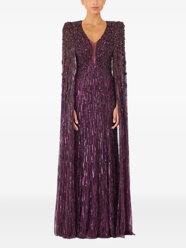 jenny packham beaded dress Jenny Packham Whisper Beaded Halter Gown, Granite, Women's, 36EU,