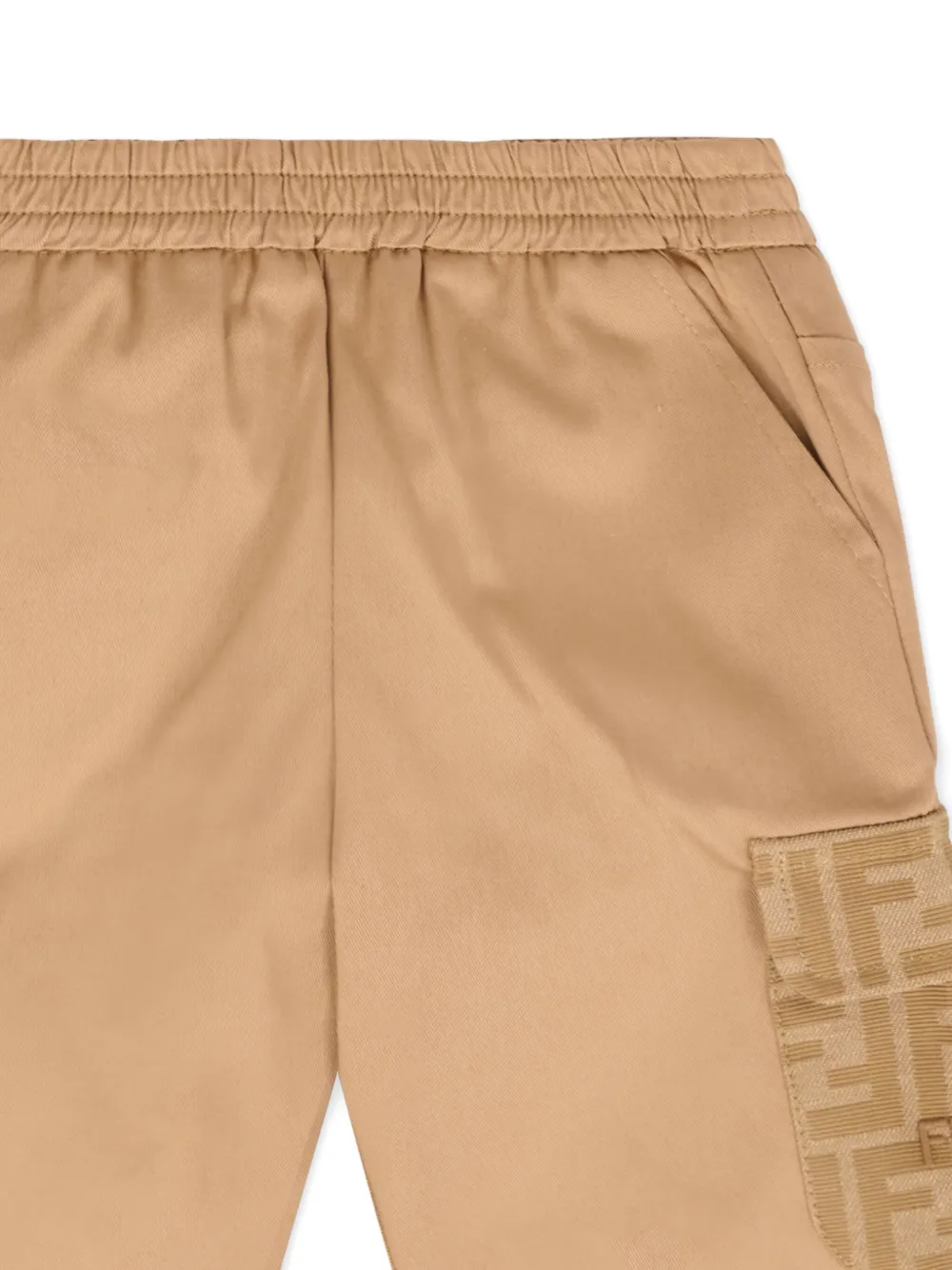 Fendi Kids Cargo broek met logopatch Beige