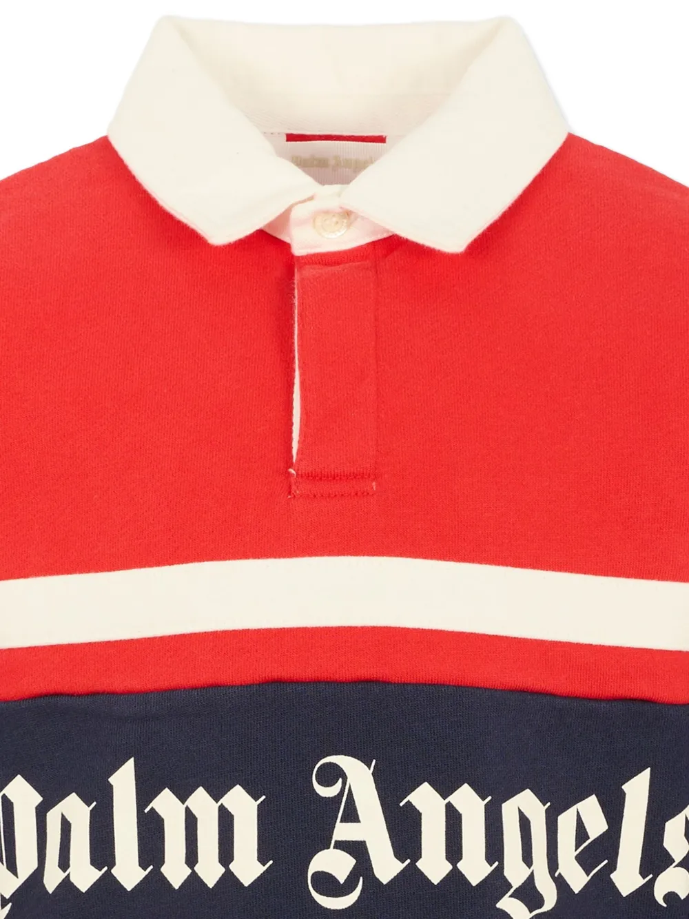 Palm Angels Kids Gestreept poloshirt met lange mouwen Rood