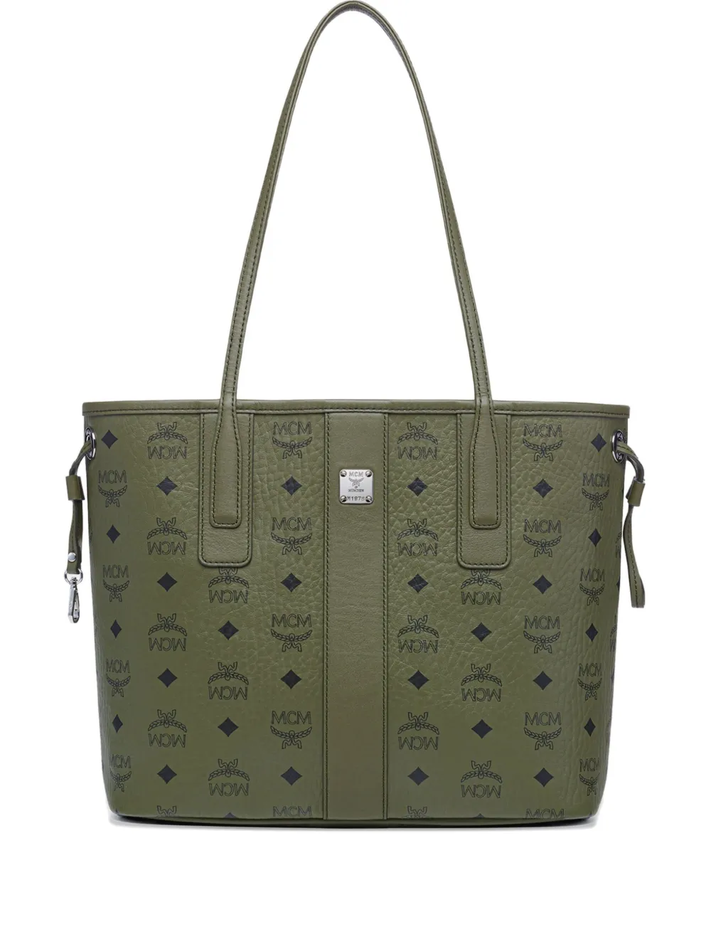 Mcm Small Liz Logo-print Tote Bag In Green