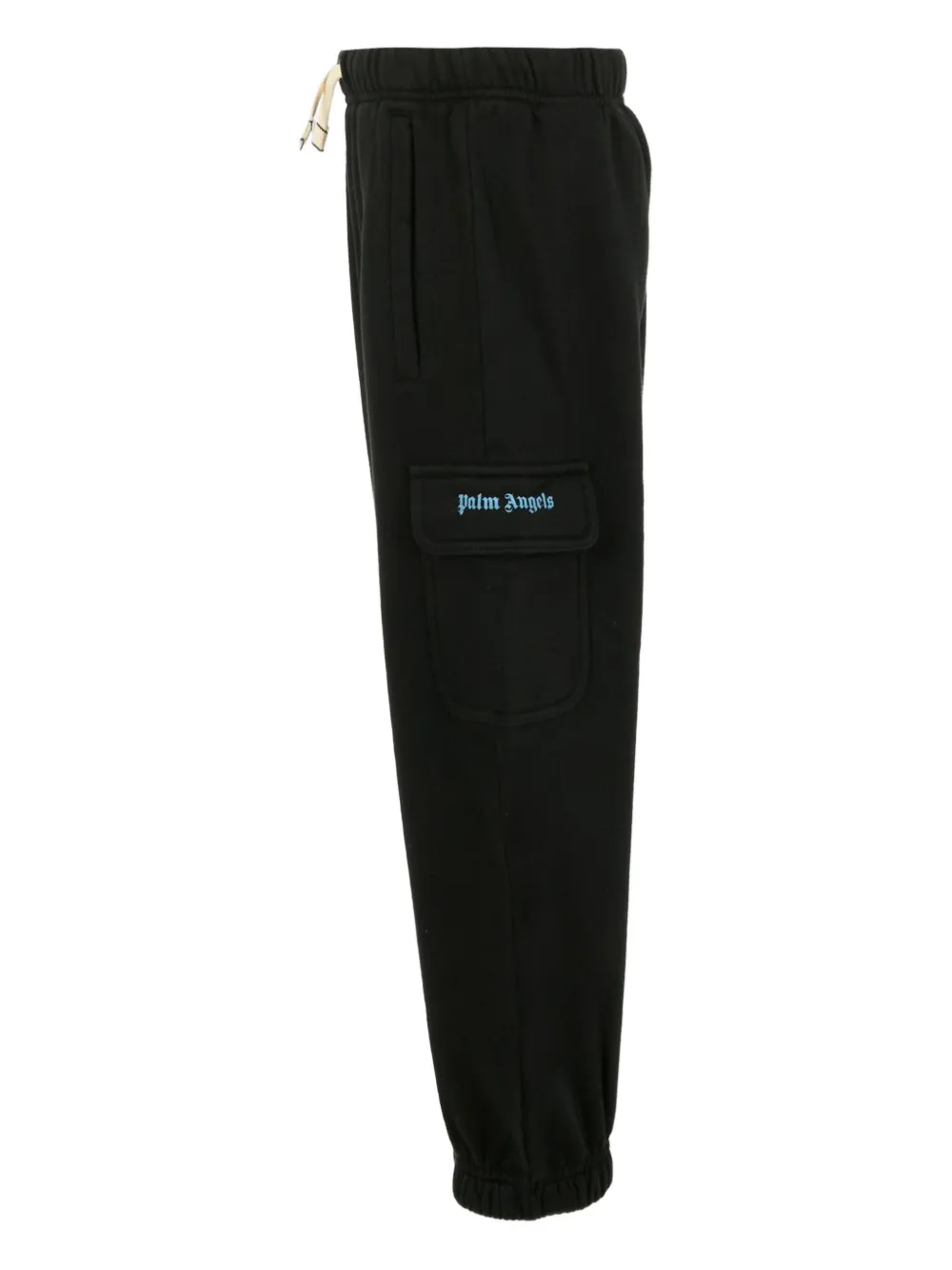 Palm Angels Drawstring Cargo Trousers In Black