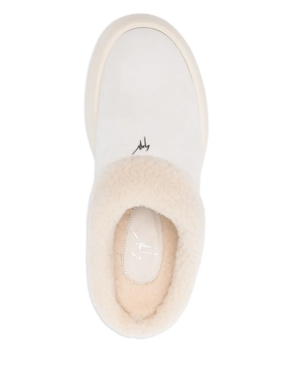 Giuseppe Zanotti platform shearling mules Wit