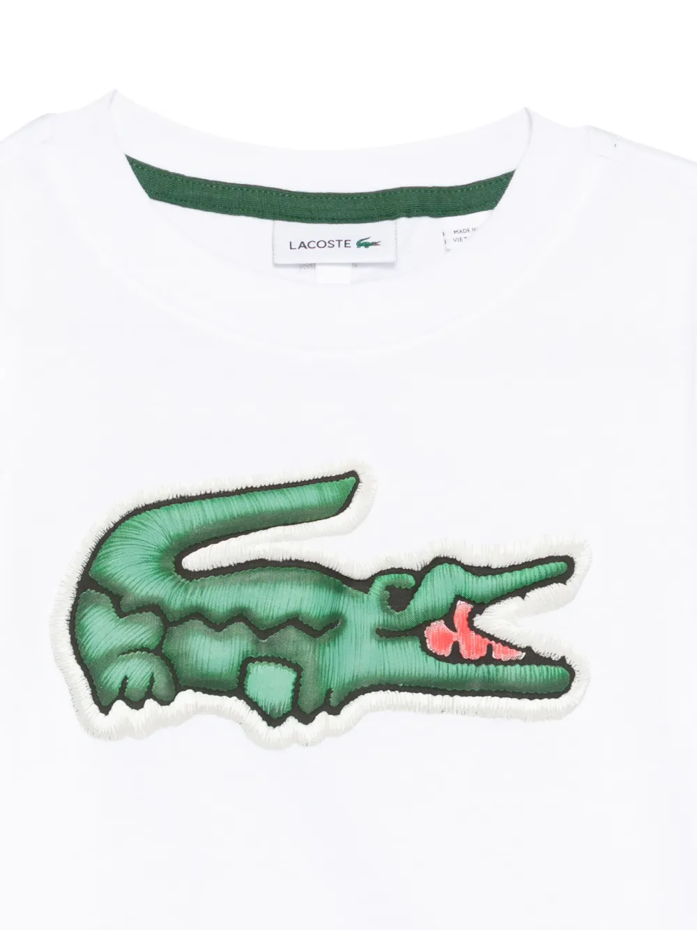 Lacoste Kids T-shirt met logopatch Wit
