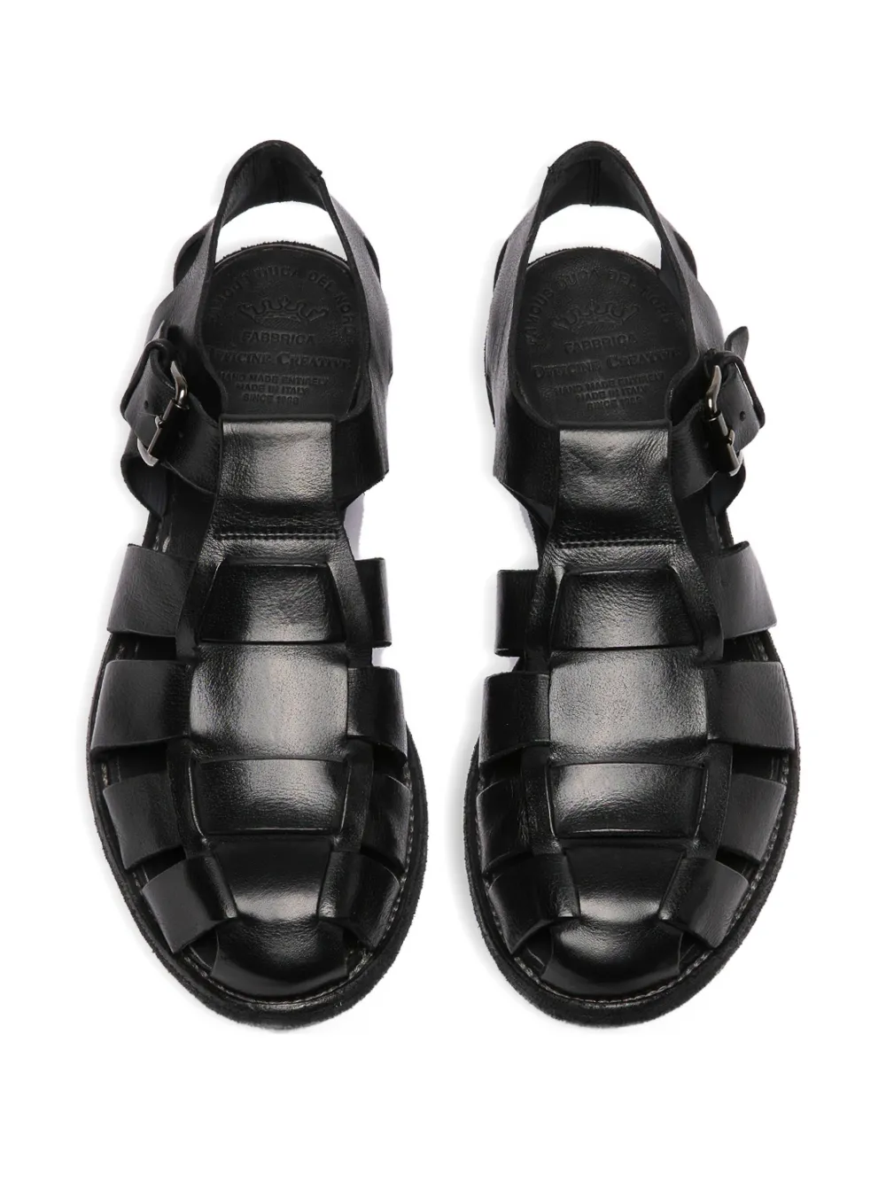Officine Creative woven buckle sandals Zwart