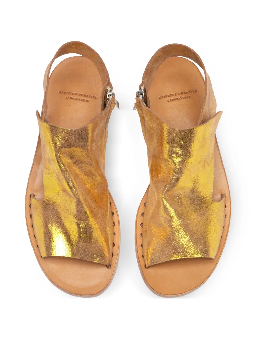 Officine Creative Ithaca sandalen met rits Goud