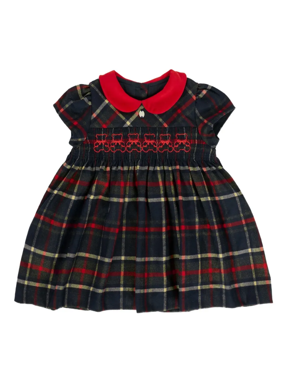 Patachou Plaid-pattern Dress In Blue