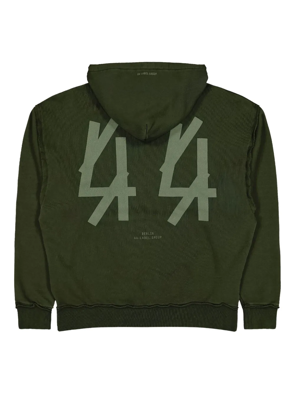 44 LABEL GROUP logo-print kangaroo-pocket hoodie - グリーン 44 LABEL GROUP logo-print kangaroo-pocket hoodie - グリーン