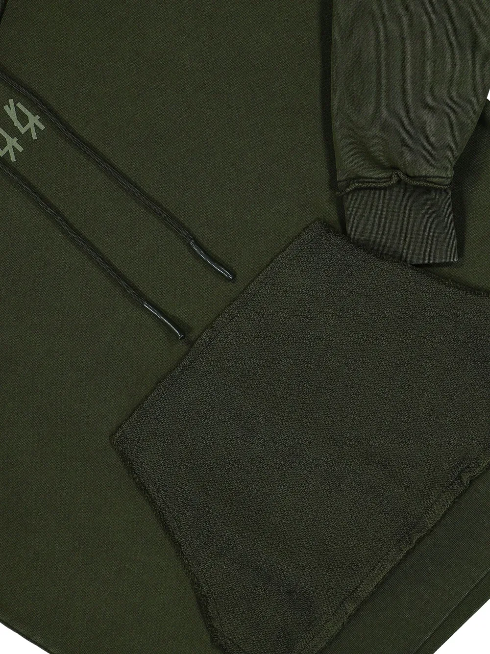 44 Label Group Logo-print Kangaroo-pocket Hoodie In Green