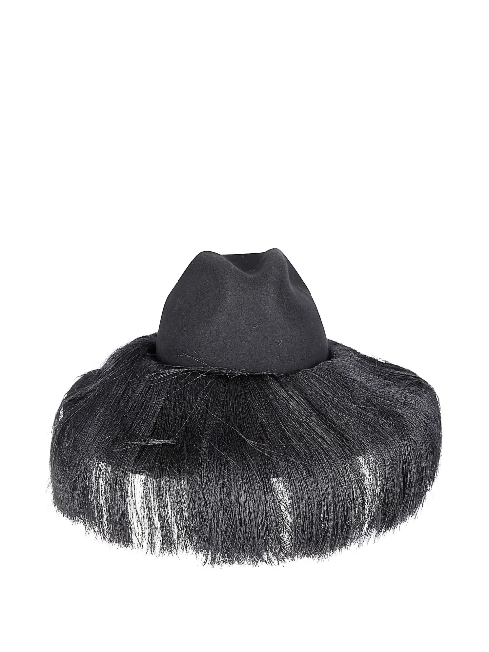 Comme Des Garçons fringed wool hat - Zwart