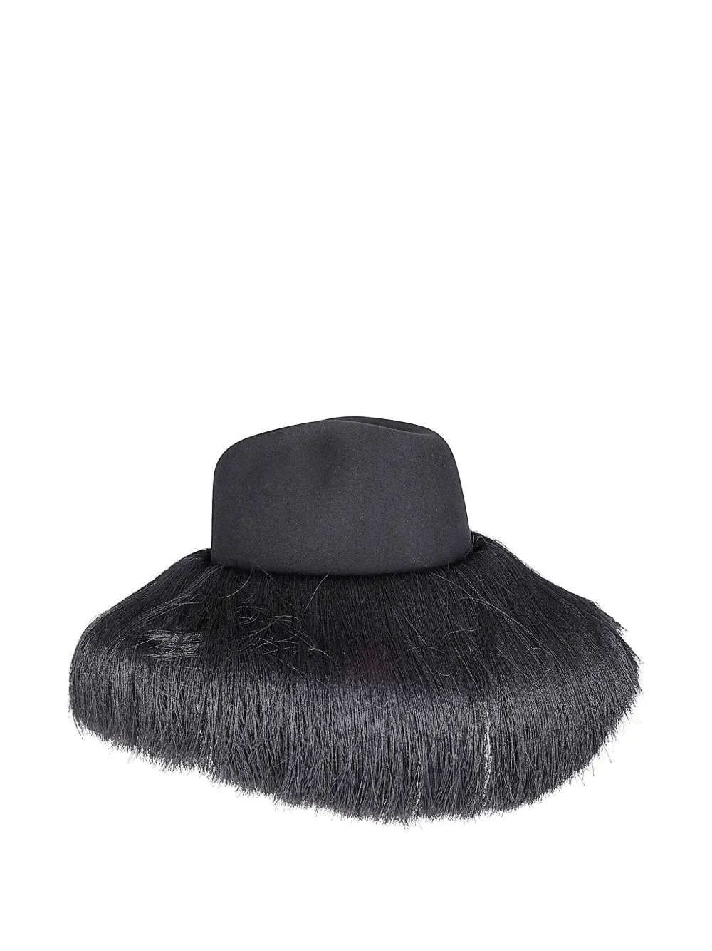 Comme Des Garçons fringed wool hat - ブラック Comme Des Garçons fringed wool hat - ブラック