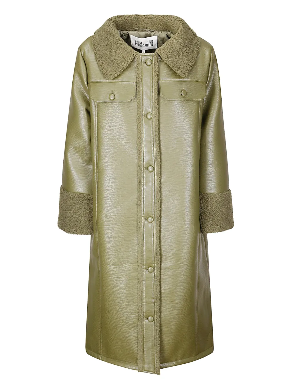 Baum Und Pferdgarten Desire Faux-shearling-collar Coat In Green
