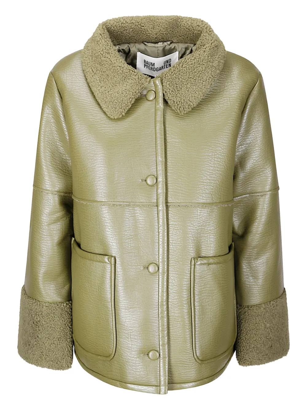 Baum Und Pferdgarten Birdie shearling collar coat | Green | Image 1