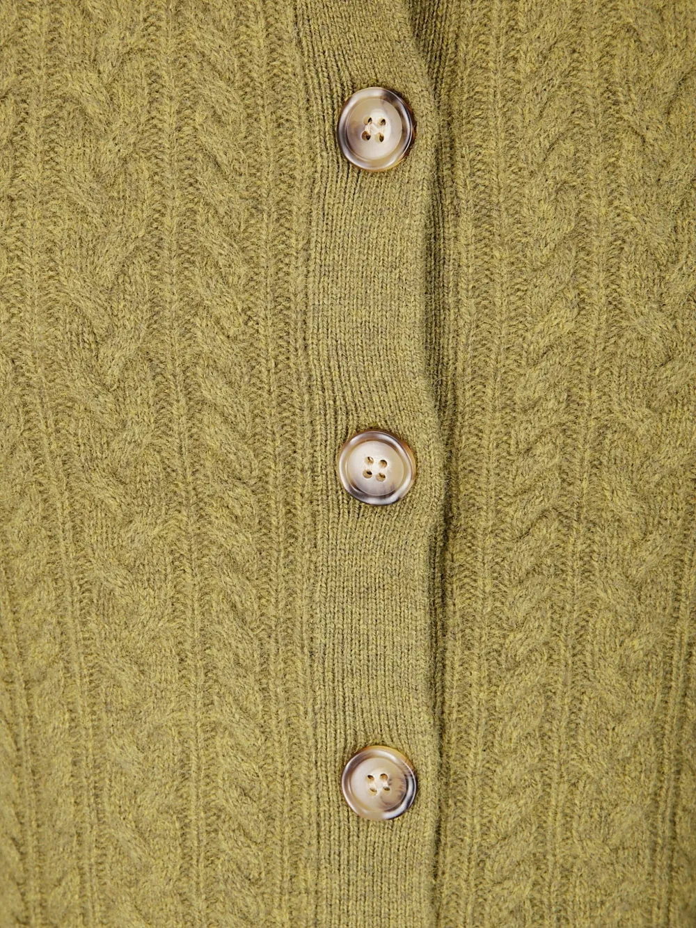 Baum Und Pferdgarten Intricate Knit Sweater With Contrast Buttons And Round Neckline In Green