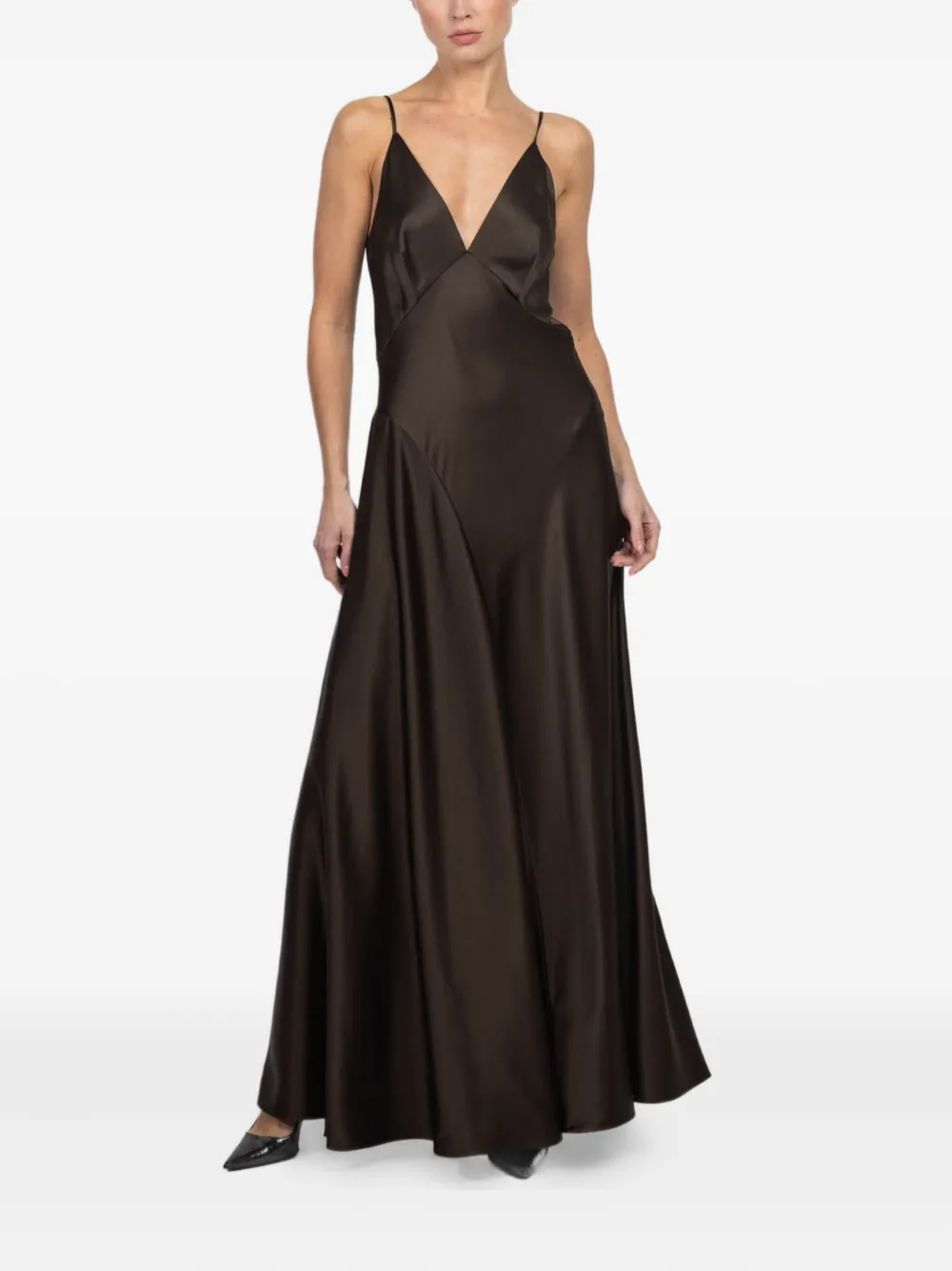 Kulson Grace maxi-jurk met V-hals - Bruin