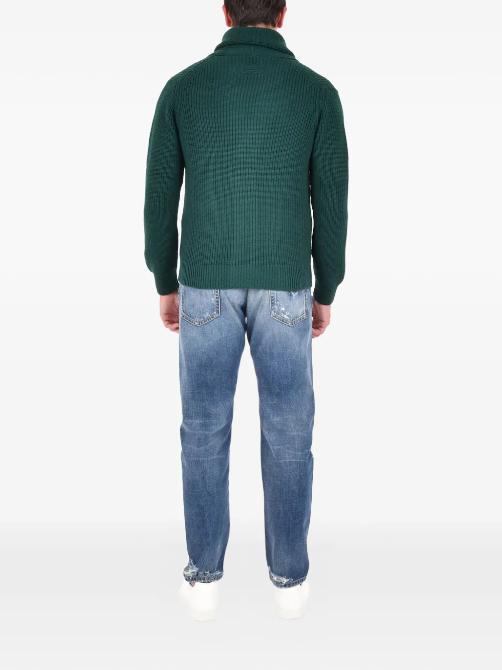 Drumohr button shawl-collar cardigan Groen