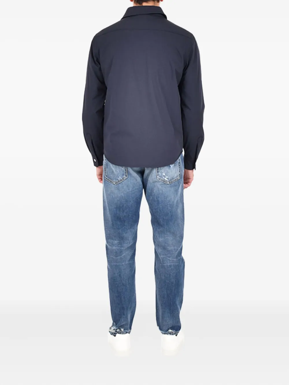 Drumohr Buttoned Pocket Overshirt In Blue