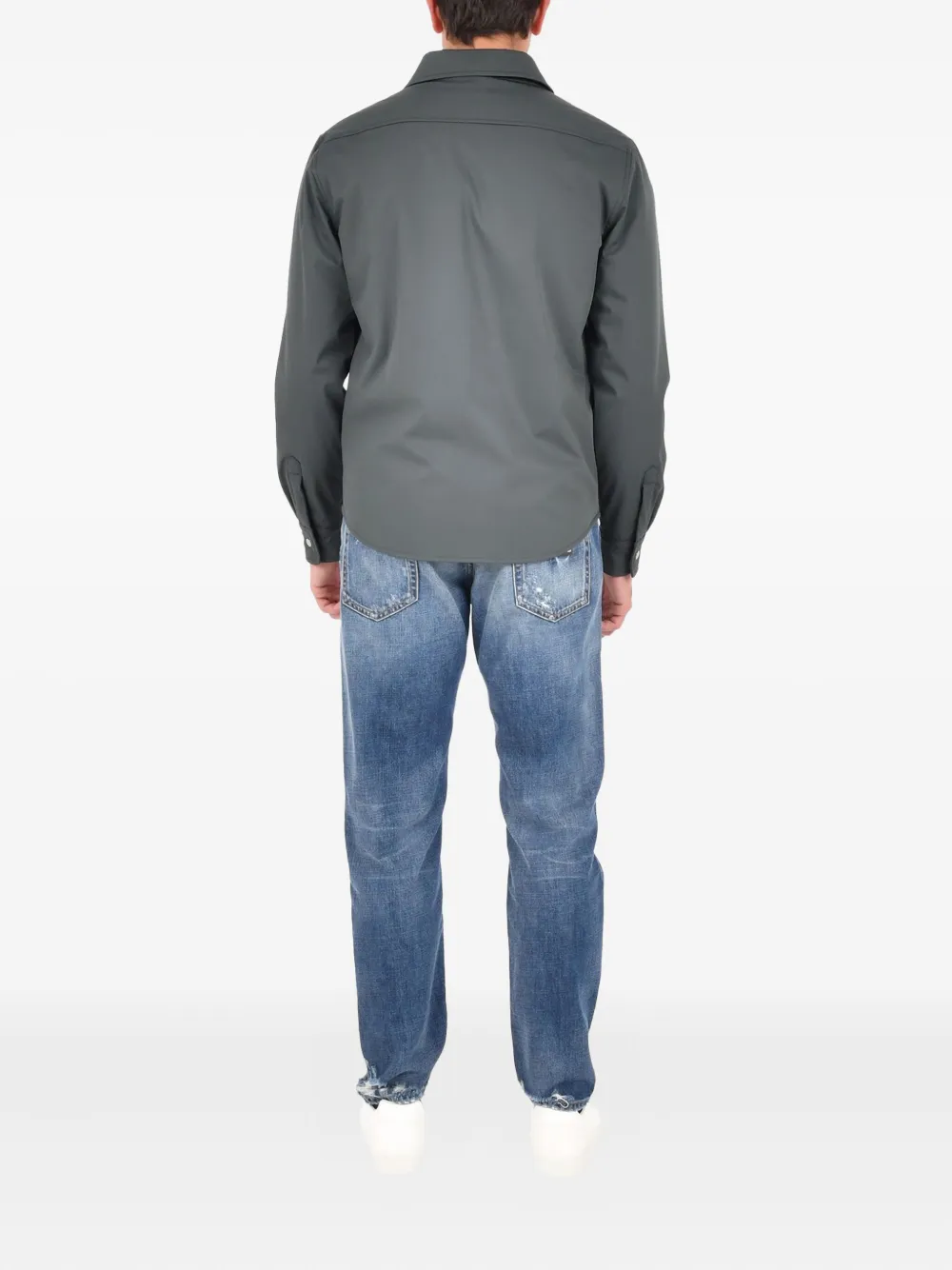 Drumohr Front-pocket Overshirt In Gray