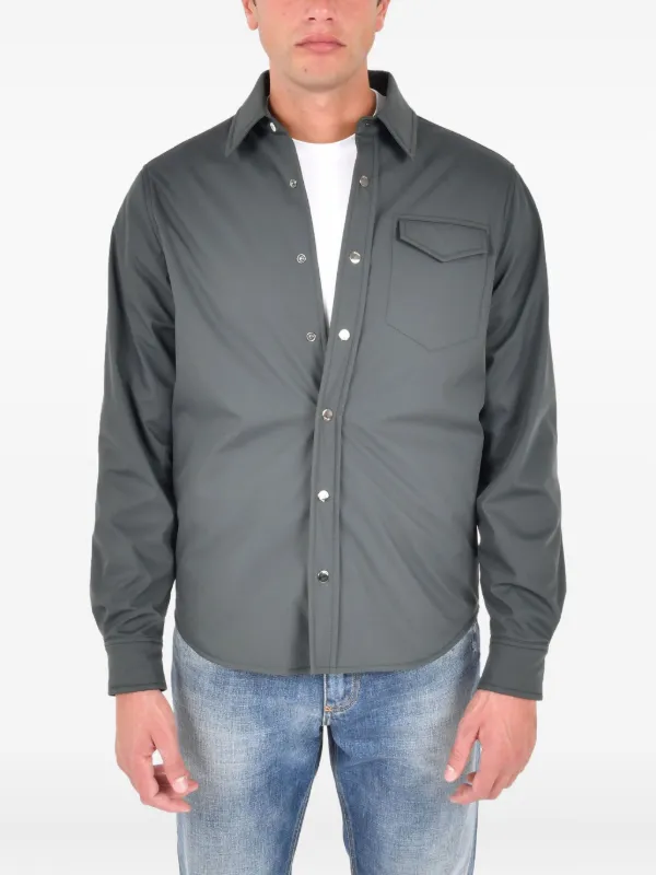 Drumohr Front-pocket Overshirt in Grey
