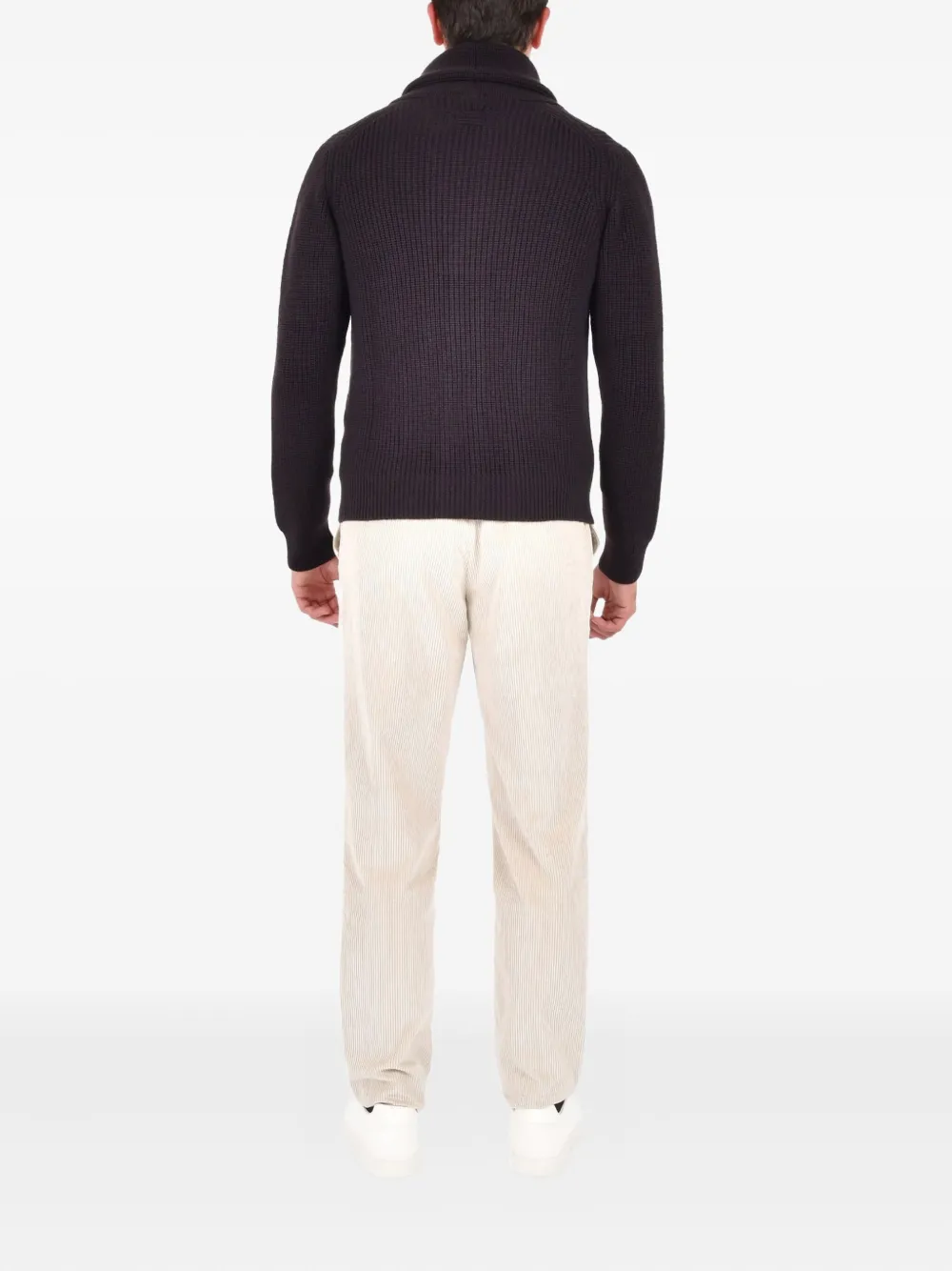 Drumohr Shawl-collar Buttoned Cardigan In Brown