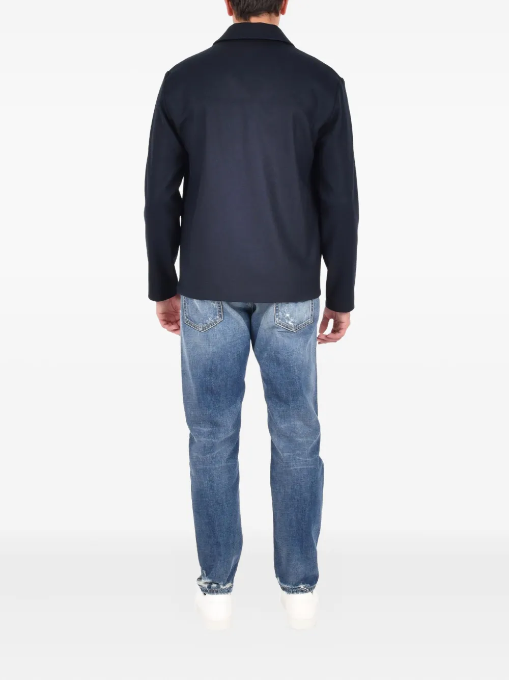 Drumohr Patch-pocket Overshirt In Blue