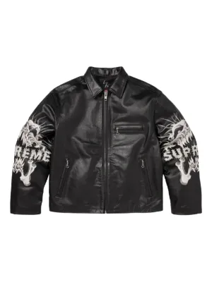 Supreme レザージャケット | ブラック | FARFETCH JP