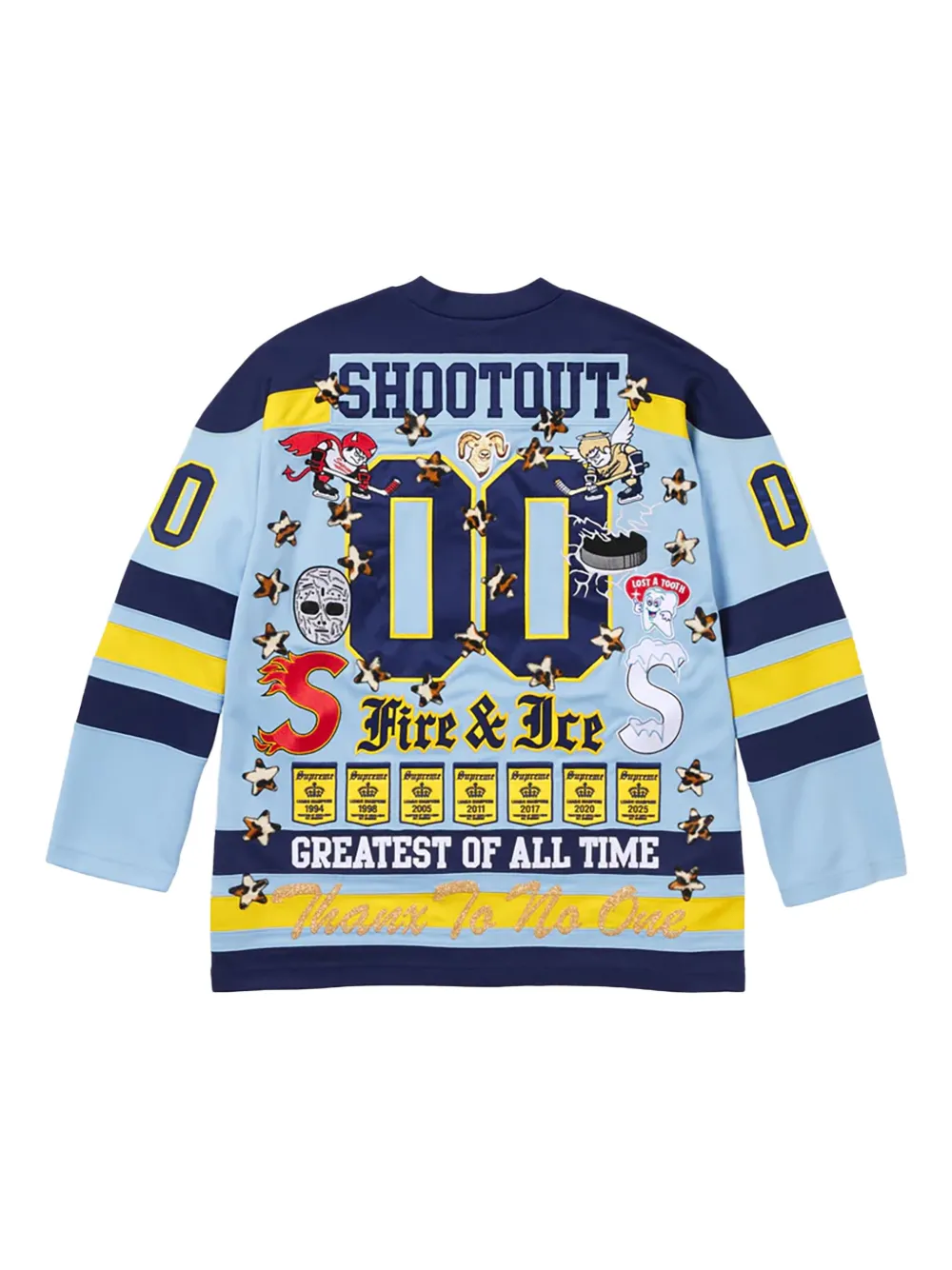 Supreme Fire & Ice Hockey T-shirt - Blauw