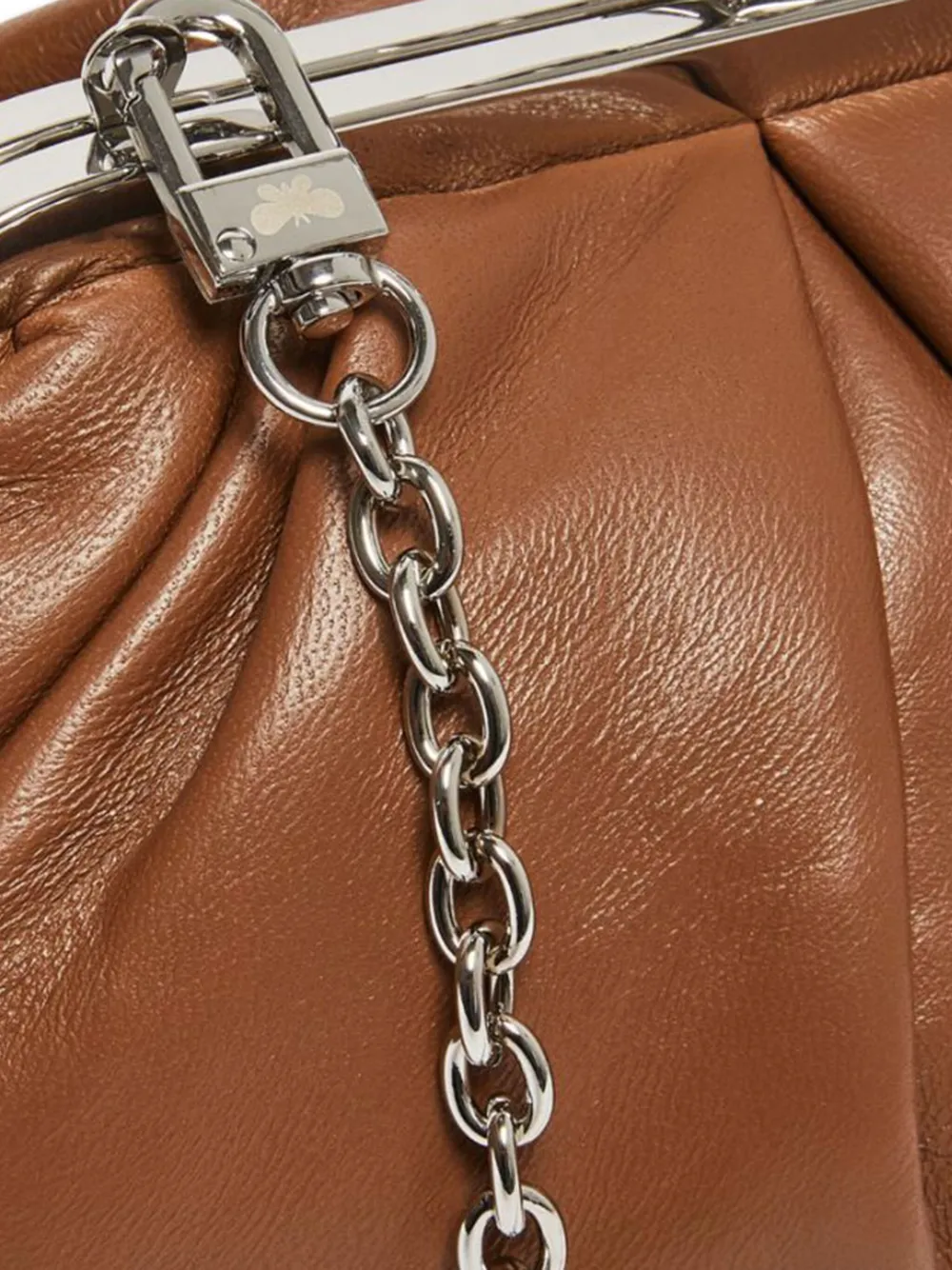 Max Mara Leather Clutch Bag In Brown