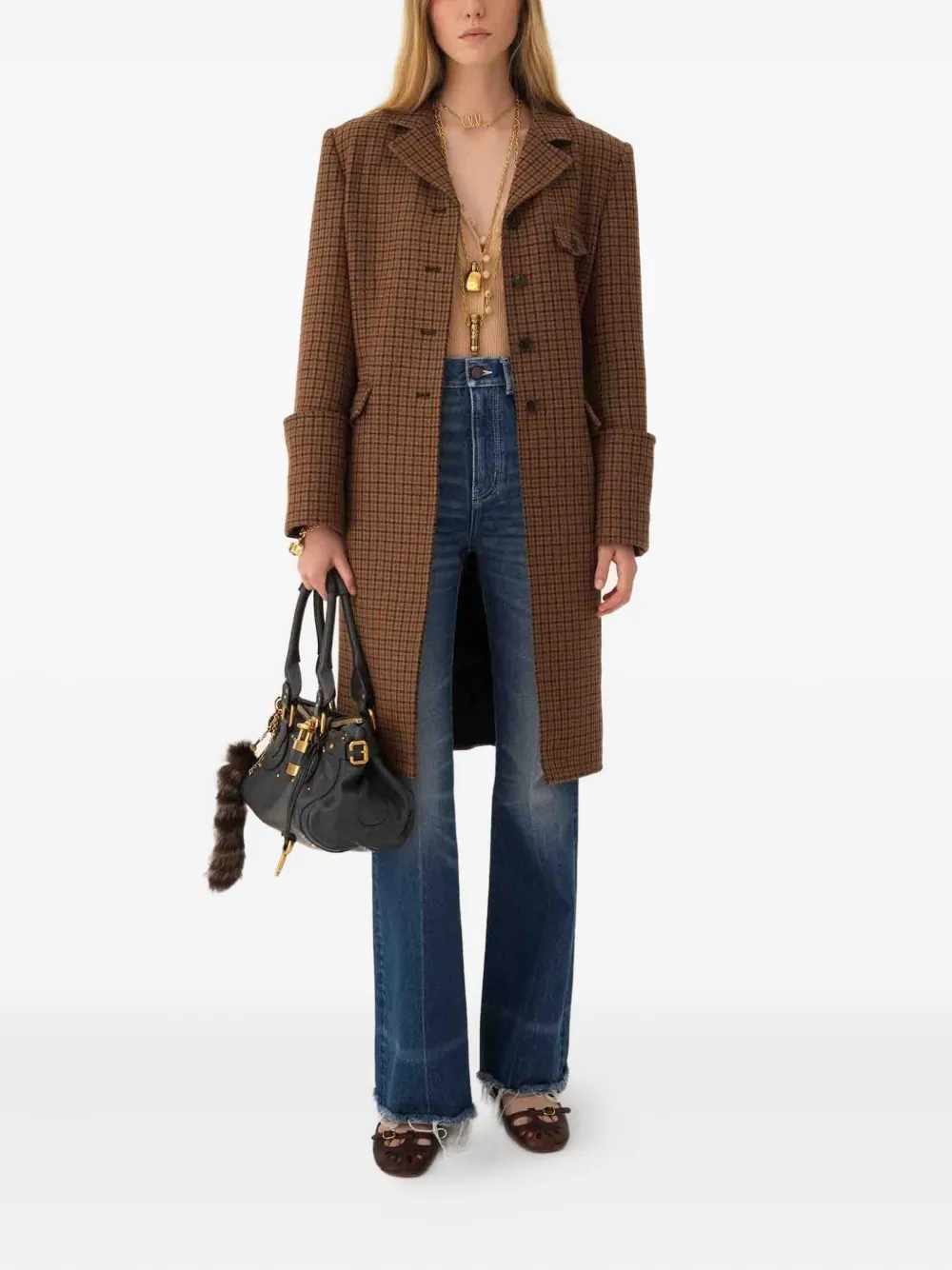 Chloé wool houndstooth single-breasted coat | Single Breasted Coats | Image 2