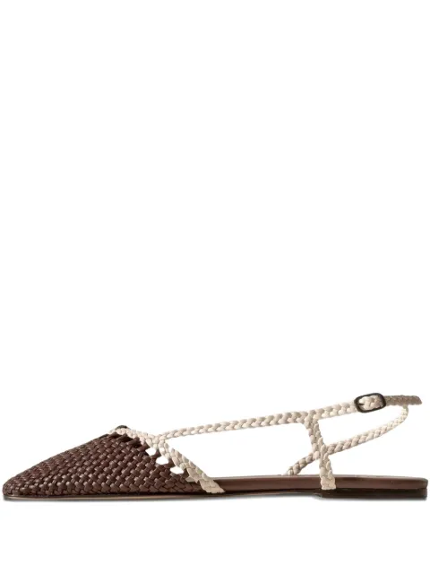 Hereu Scarpin flat Ronda de couro trançado