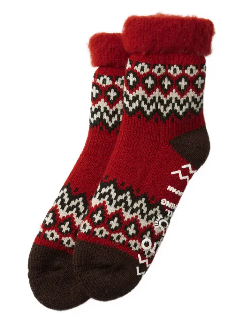RoToTo Fairisle-patterned slipper socks