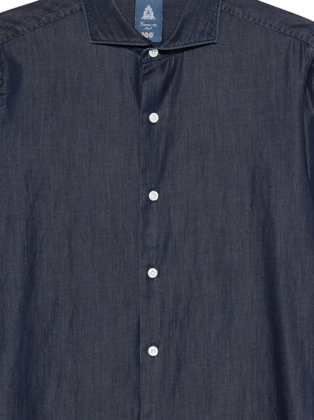 Finamore 1925 Napoli Overhemd met knoopsluiting Blauw