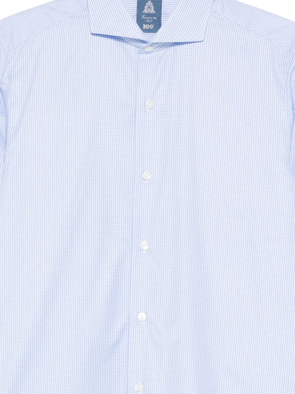 Finamore 1925 Napoli Geruit overhemd Blauw