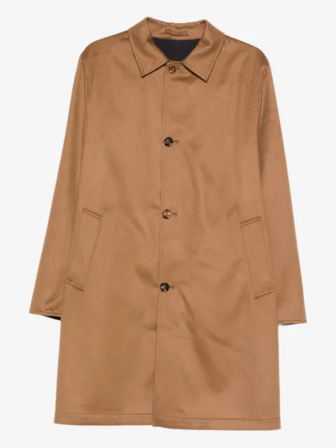 Kired button-fastening cashmere reversible coat
