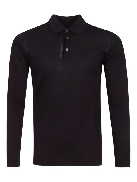 Alpha Industries long-sleeve three-button polo shirt
