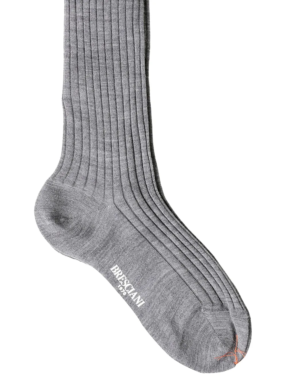 Bresciani Ribbed Wool Socks In Gray