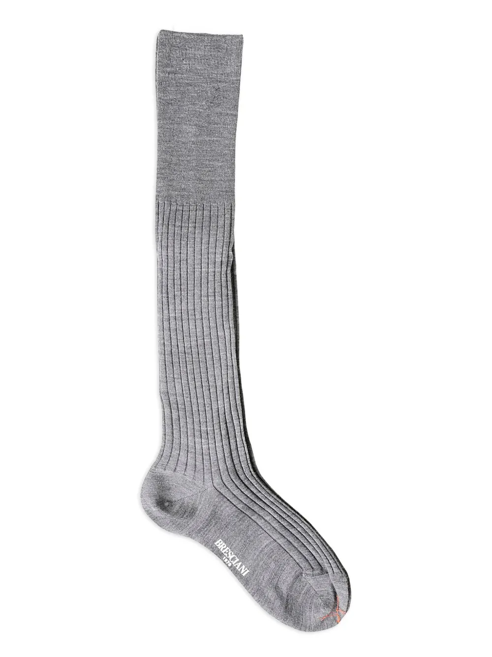 Bresciani Ribbed Wool Socks In Gray