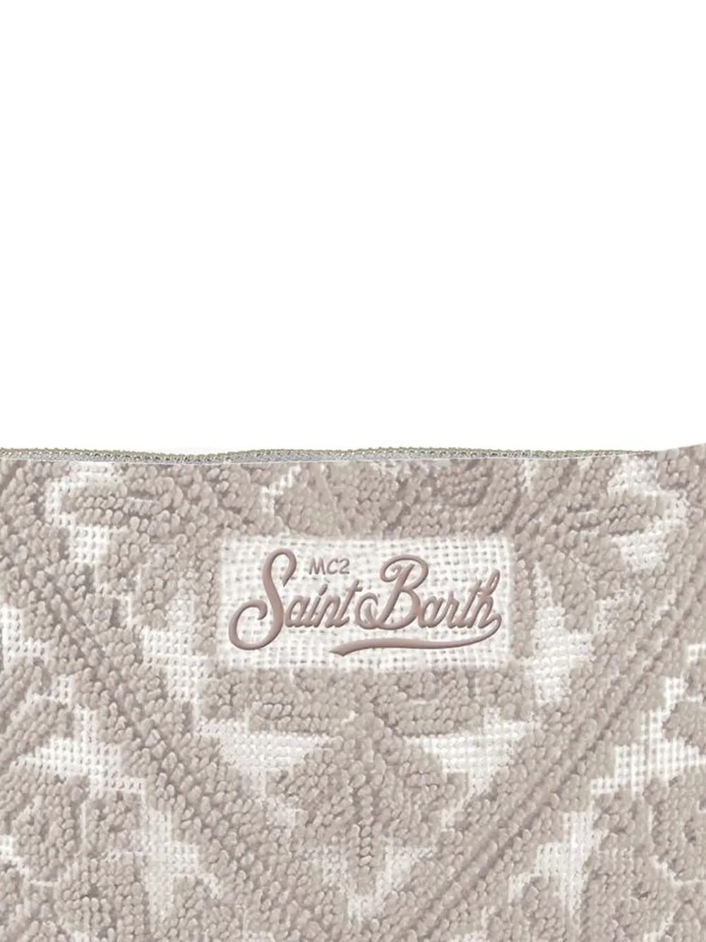MC2 Saint Barth Katoenen clutch met borduurwerk - Grijs