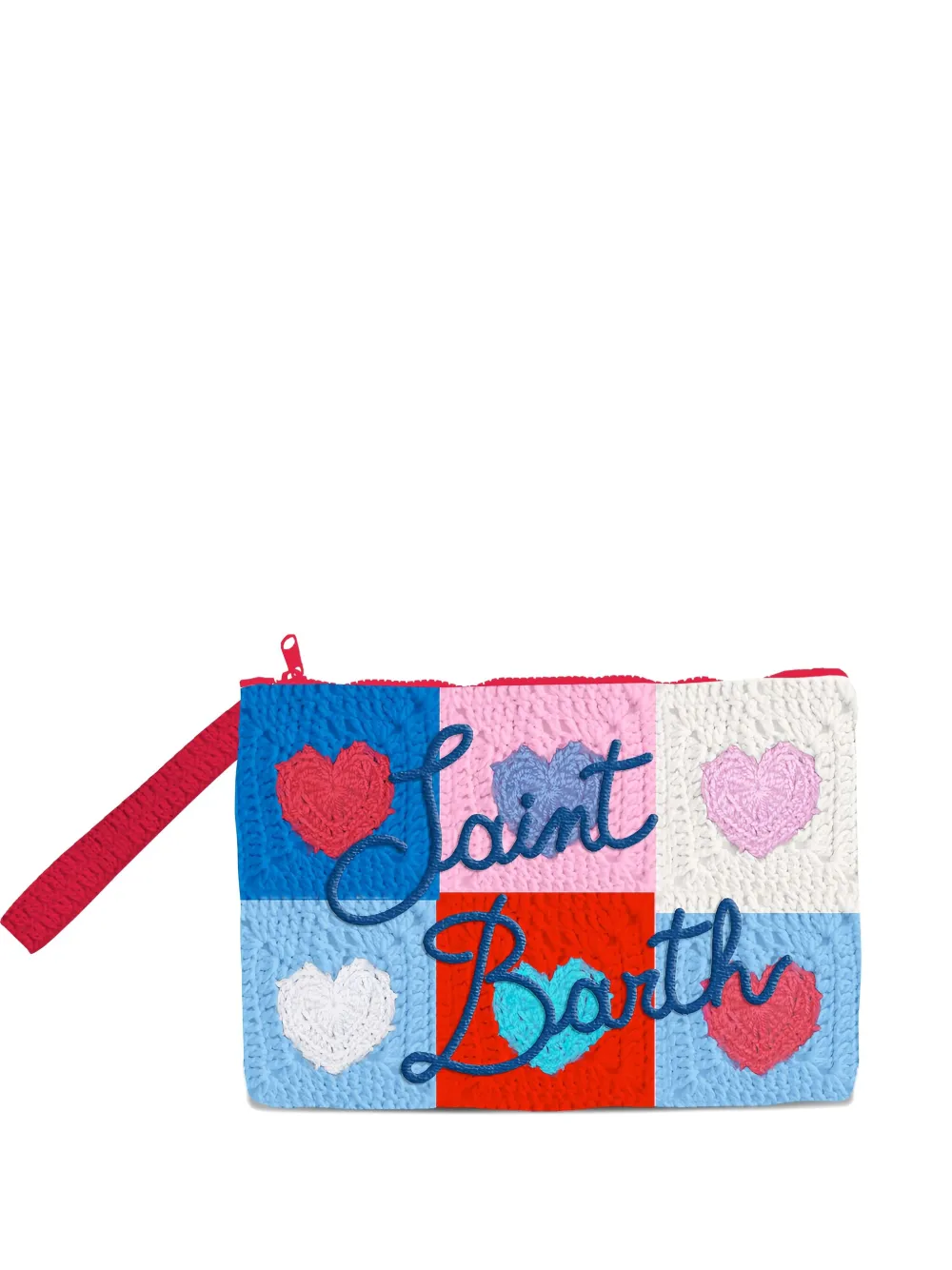 MC2 Saint Barth heart-patch crochet clutch bag | Blue | Image 1
