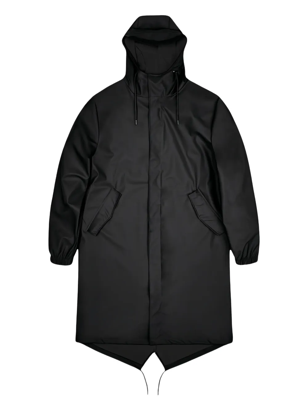Rains drawstring fishtail parka | Black | Image 1