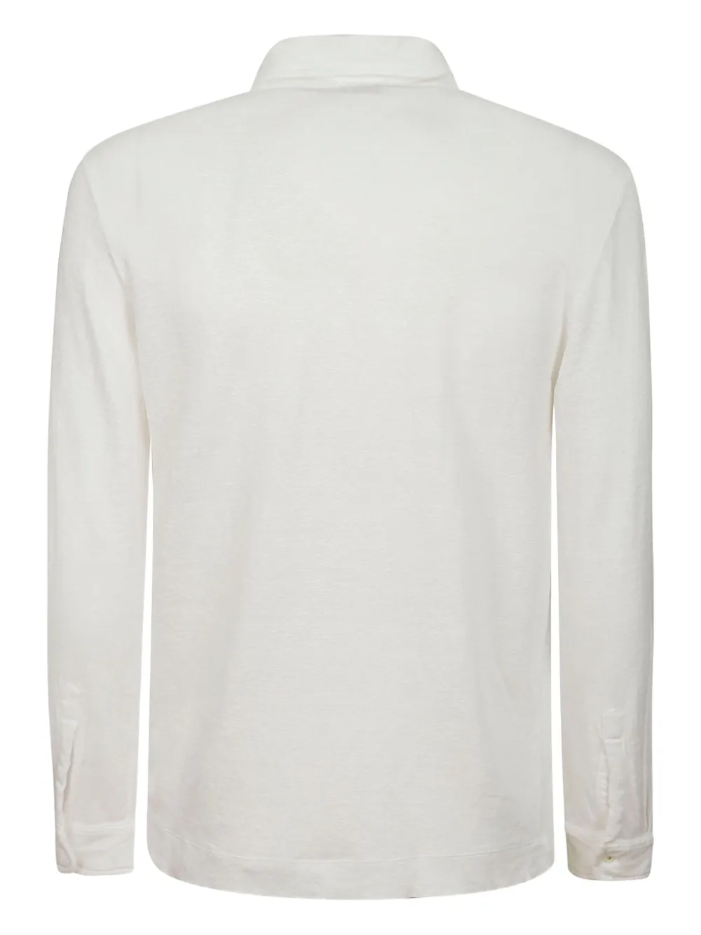 Massimo Alba Poloshirt met lange mouwen en knoop - Wit