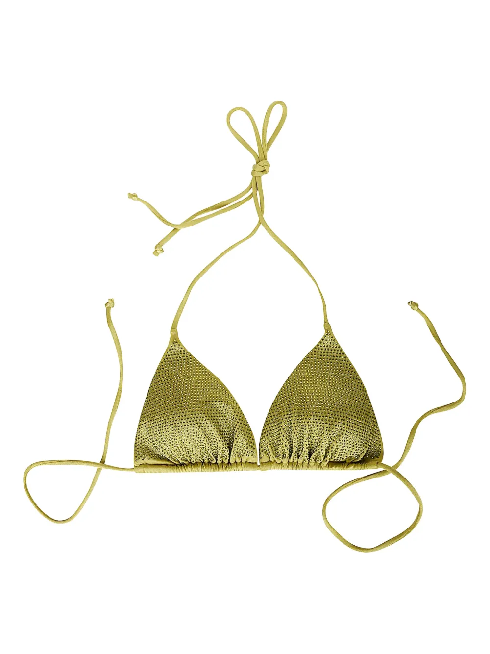 Mc2 Saint Barth Strass Triangle-cup Bikini Top In Green