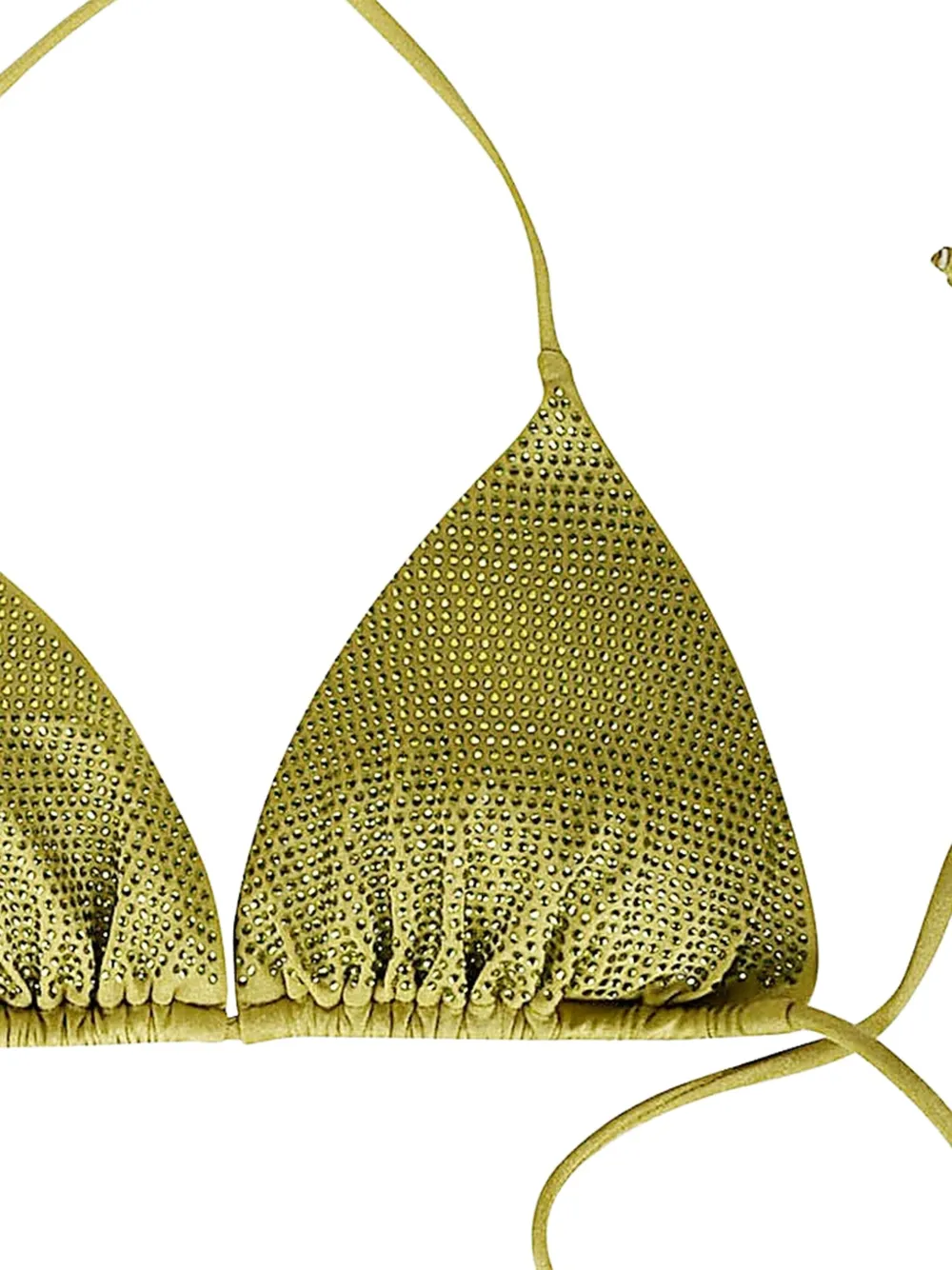 Mc2 Saint Barth Strass Triangle-cup Bikini Top In Green