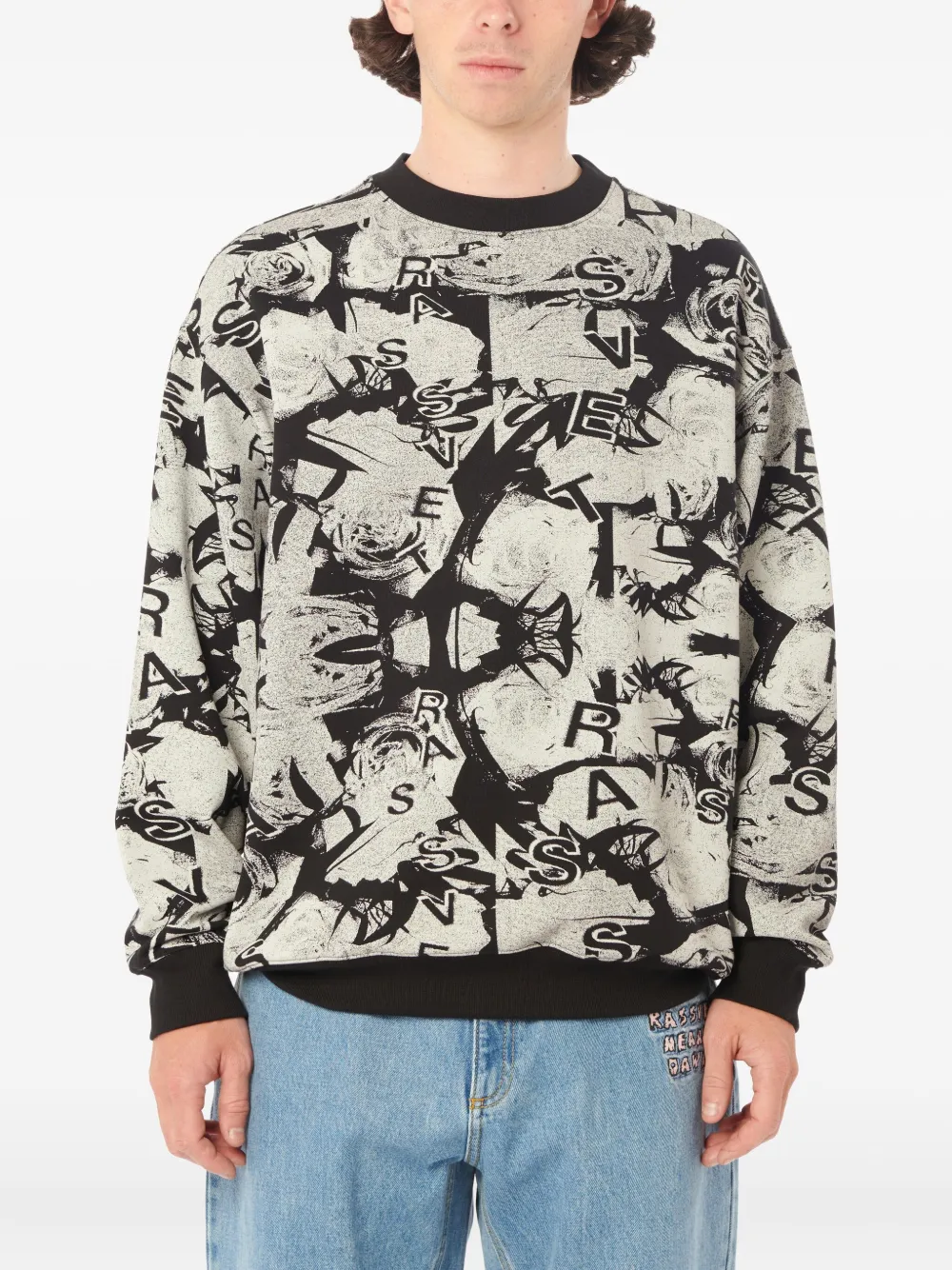 RASSVET graphic-print crew-neck sweatshirt | Black | Image 1