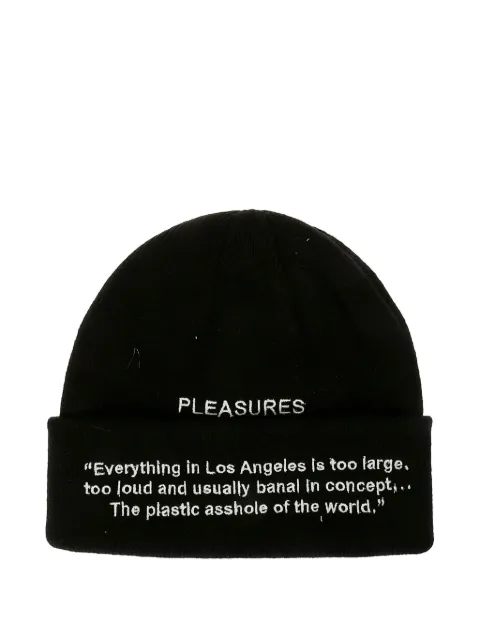 Pleasures logo-detail beanie hat