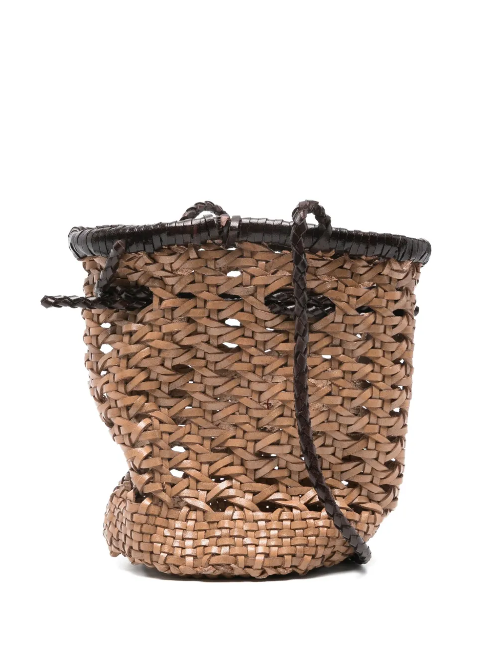 VIPERA woven leather shoulder bag - Marrone