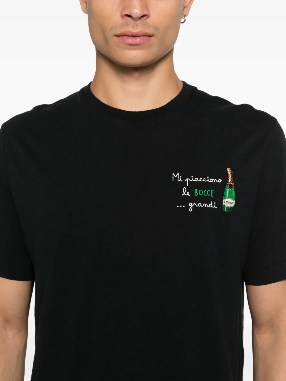 Mc2 Saint Barth Embroidered T-shirt In Black