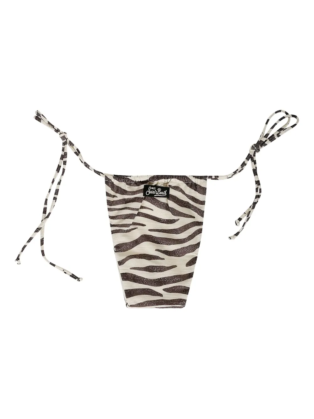 Mc2 Saint Barth Zebra-print Tie-side Bikini Briefs In Neutral