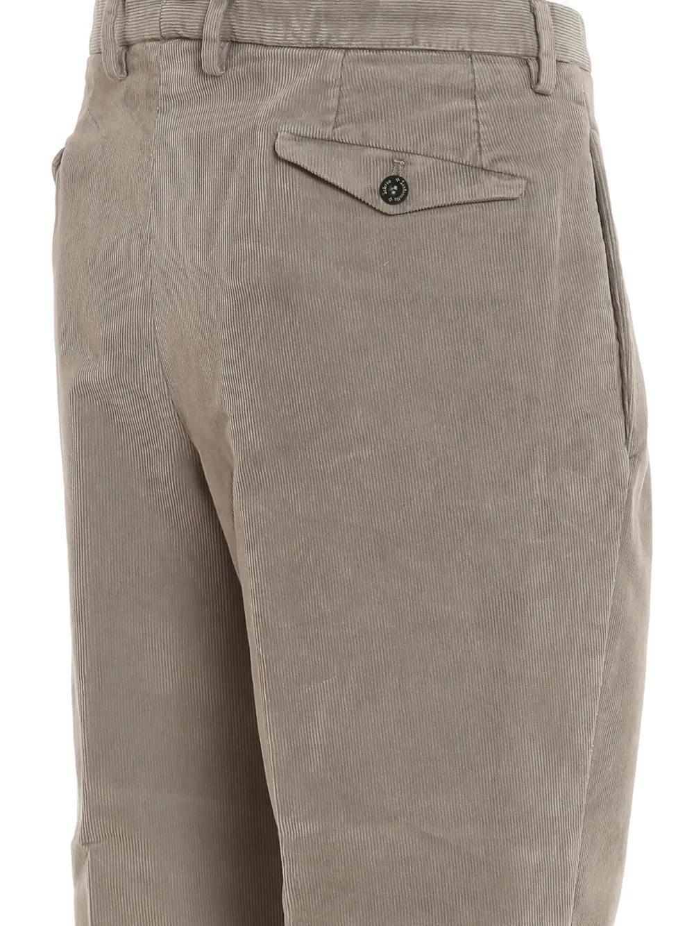 Santaniello Pleated Corduroy Trousers In Gray