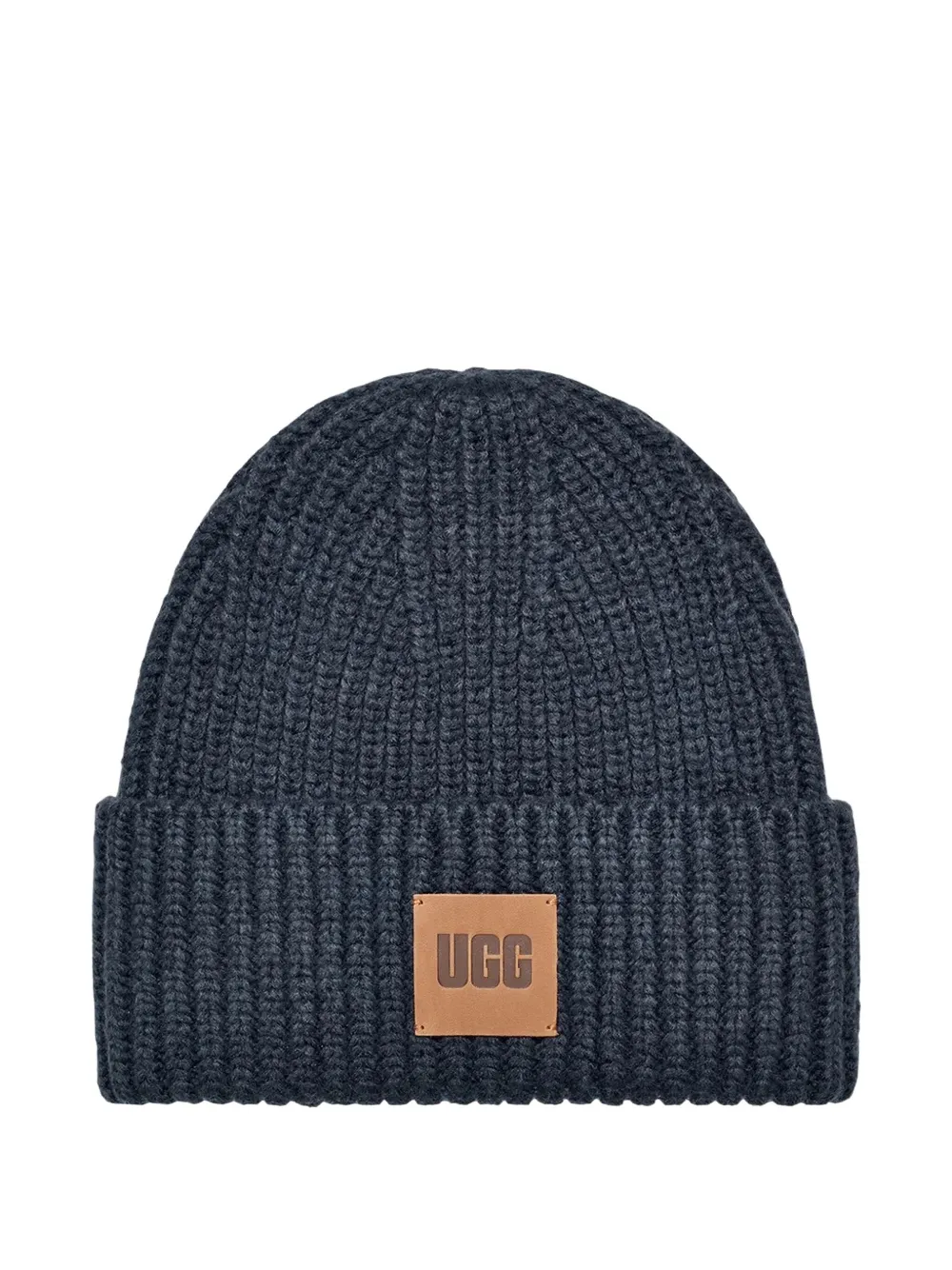 UGG ribbed logo-patch beanie | Blue | Image 1